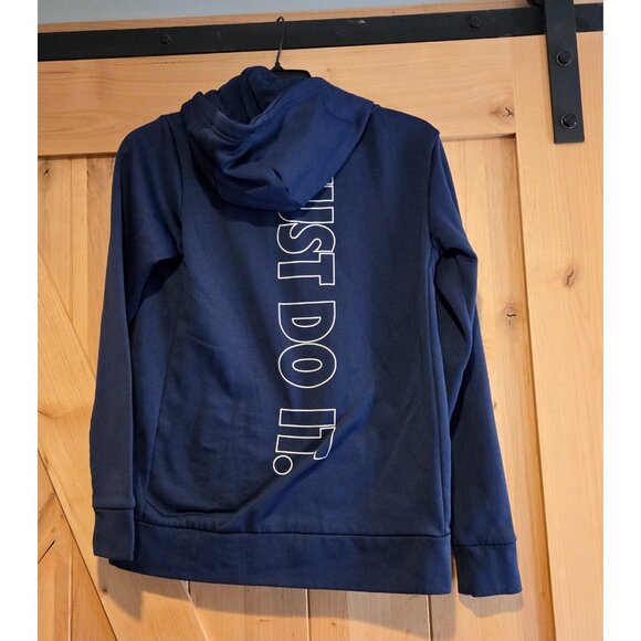 Nike Mens XS Hoodie Sweatshirt Just Do It Spell Out Pullover Blue Hoodie - Picture 2 of 14